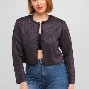 Zara Metallic shimmer cropped cardigan